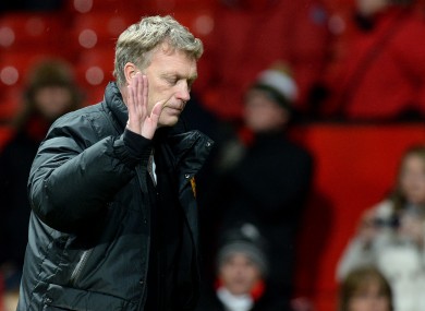 Moyes leaves the pitch after the defeat to Swansea yesterday.