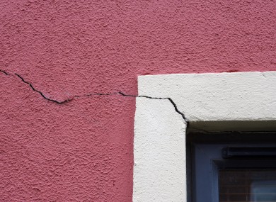 Cracks in the walls of a house in Clongriffin, north Dublin. Remedial work has since been carried out on these houses to completely rectify the problem.