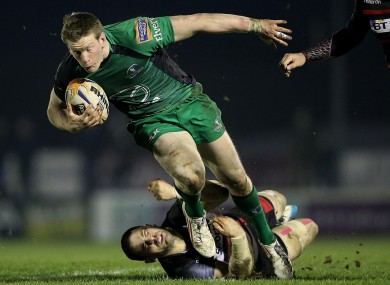 Connacht's Eoin Griffin and Cornell du Preez of Edinburgh.