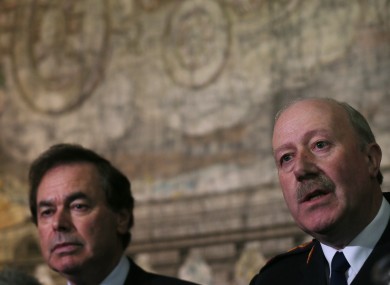 Fine Gael Minister for Justice Alan Shatter and Garda Commissioner Martin Callinan at the publication of the Smithwick tribunal last year.