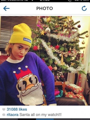 R'n'B star Rita Ora modelled her Funky Christmas Jumper on her Instagram account - a neat digital distribution boost for the Irish-based company.