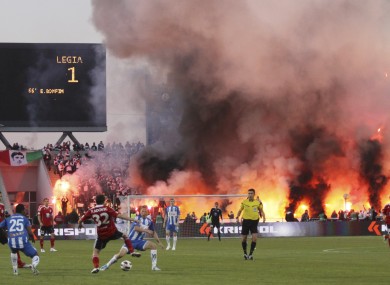 File photo from a Polish football match 2011.