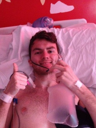 Stephen in his hospital bed.