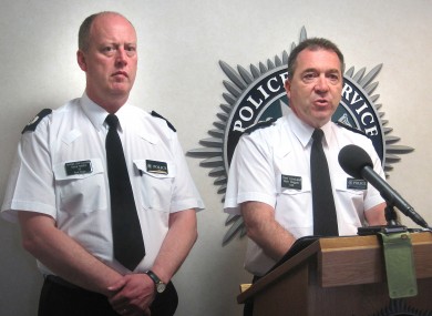 George Hamilton, left, takes over from Matt Baggott, right, as PSNI Chief Constable.
