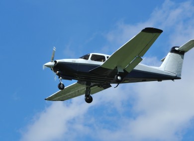 (File photo) Light 4-seater Piper aircraft coming in to land.