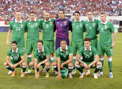 Ireland line out against Portugal in New Jersey.