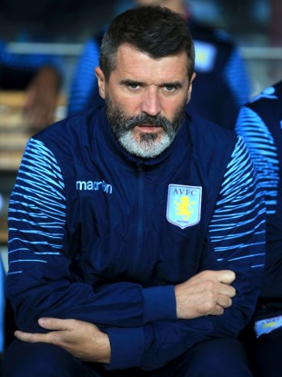 Villa assistant Roy Keane on the bench tonight.