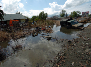 Sumatra, Indonesia after the Tsunami that hit the region Dec 26, 2004.