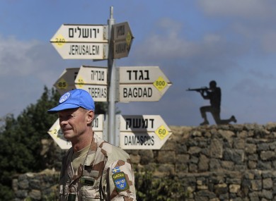 UN peacekeepers in the Golan Heights.