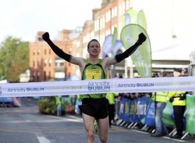 Sean Hehir, who won last year's marathon with a time of 2 hours 18 minutes.