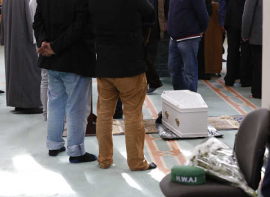 The funeral of the two year old earlier this week.