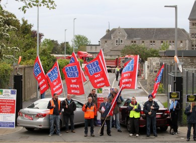 TEEU protest at site in Grangegorman earlier this year.