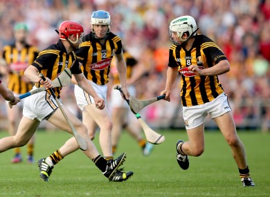 TJ Reid and Tommy Walsh in action during this year's clash between Kilkenny and Galway.