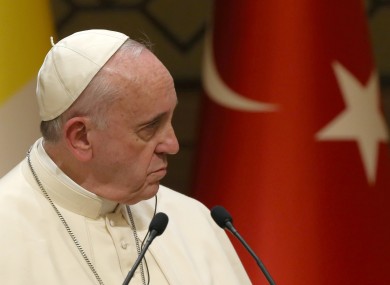 Pope Francis on this three-day visit to Turkey.
