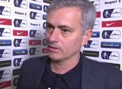 Mourinho talking after the final whistle.