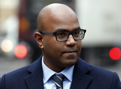 Dr Dhanuson Dharmasena arrives at Southwark Crown Court.