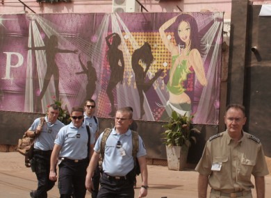 French military gather evidence at the nightclub.