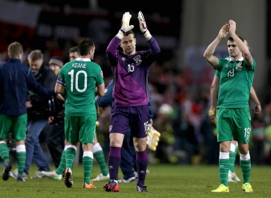 Given and the Ireland players applauding fans as they leave the pitch.
