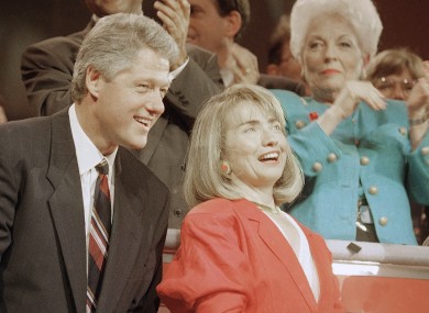 Hillary and Bill Clinton, pictured in 1992.