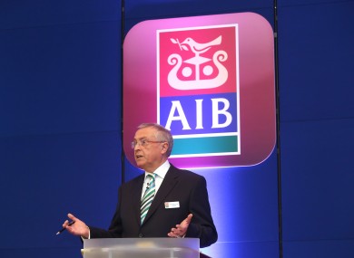 Chairman of AIB Richard Pym speaking at the AIB Annual General Meeting late last month.