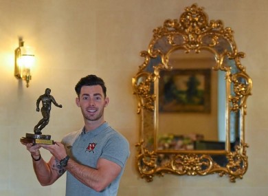 Towell receiving SSE Airtricity/SWAI Player of the month award for April yesterday.