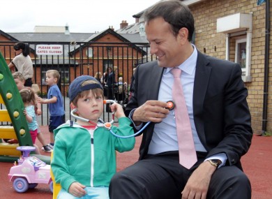 Minister Varadkar with four-year-old Oscar Power at the launch of the service last week.