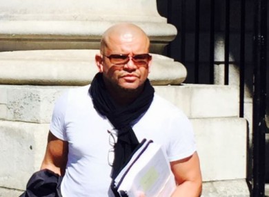 Dylan Owens outside the Four Courts this afternoon