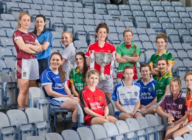 Westmeath skipper Jenny Rogers (far left) joins her fellow captains at the recent TG4 championship launch.