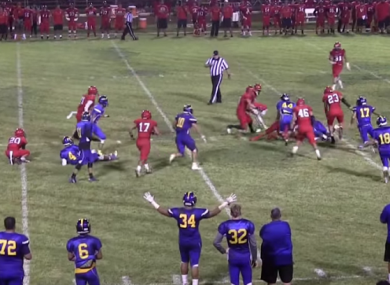 Someone, number 20 scores a touchdown here.