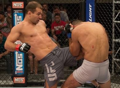 Artem Lobov in action against Mehdi Baghdad during the preliminary round of fights for TUF 22.