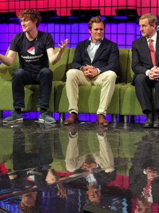 Paddy Cosgrave (left), Taoiseach Enda Kenny (right) at last year's Web Summit.