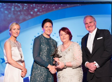Gemma O'Connor receives her Allstar award on Saturday night.