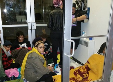 Protesters at the Fourth Police Station near to where the incident happened