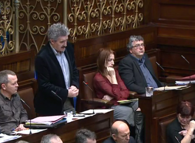 John Halligan speaks to the Dáil today.