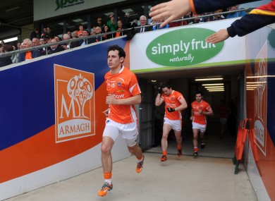 Jamie Clarke runs out for the second-half of Armagh's qualifier against Galway last year.