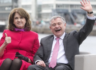 Joan Burton and Brendan Howlin during the election campaign.