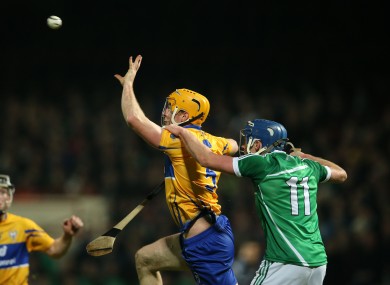 Cian Dillon in action for Clare against Limerick in the Munster senior league final in January.