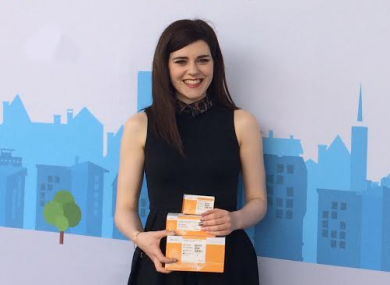 Úna McVeigh is given a prize at a meeting of the American Association for Cancer Research in Louisiana.