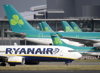 Aer Lingus and Ryanair have both grounded flights.