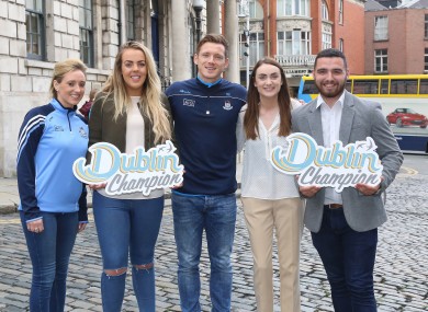 Pictured are Fiona Hodson (Dublin GAA Football Ladies panel member), Dublin Champion Fiona Ni Chathasaigh, (Dublin Sight Seeing), Paul Flynn (Dublin GAA), Daire Enright (Failte Ireland) and Dublin Champion Colm Morris (Trinity College Dublin).