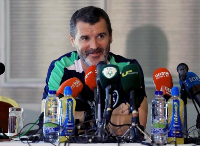 Keane speaking to the media in Cork earlier today.