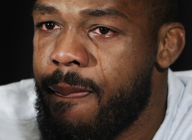Jon Jones broke down in tears during a press conference yesterday.
