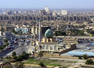 An aerial view of Baghdad, the capital city of Iraq.