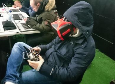 A competitor racing a drone at last year's Irish Drone Nationals.