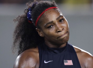 Serena Williams, of the United States, pauses during her loss to Elina Svitolina, of Ukraine.