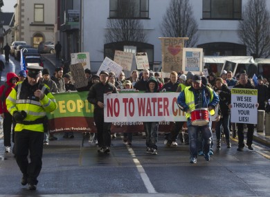 A water charge protest in Castlebar, one of the towns affected by the notice.