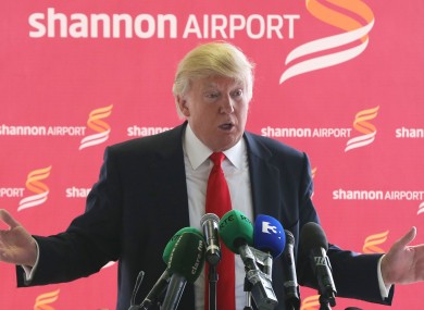 Trump at Shannon Airport in 2014.