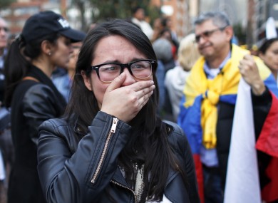 A yes voter in tears after yesterday's referendum result.