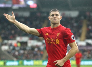 Liverpool midfielder James Milner
