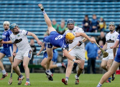 Padraic Maher takes a tumble during this afternoon's game.